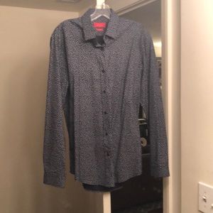 Zara large blue floral print shirt